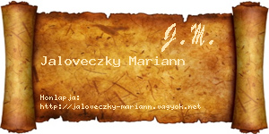 Jaloveczky Mariann névjegykártya